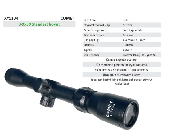 COMET 3-9X50 EG TÜFEK DÜRBÜNÜ